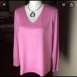 NWOT Talbots spring pink merino wool Sz S sweater